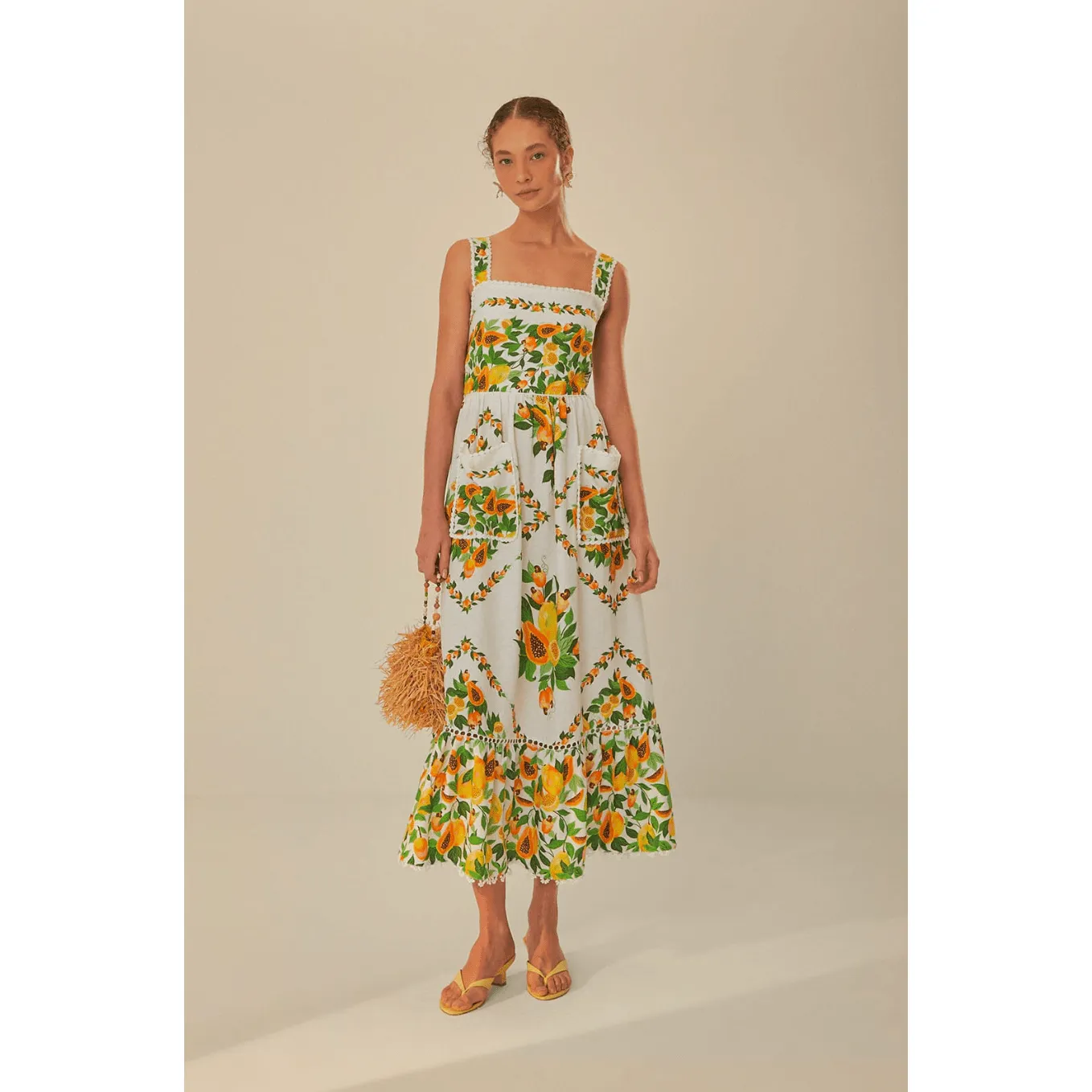 Off-White Papaya Salad Scarf Maxi Dress