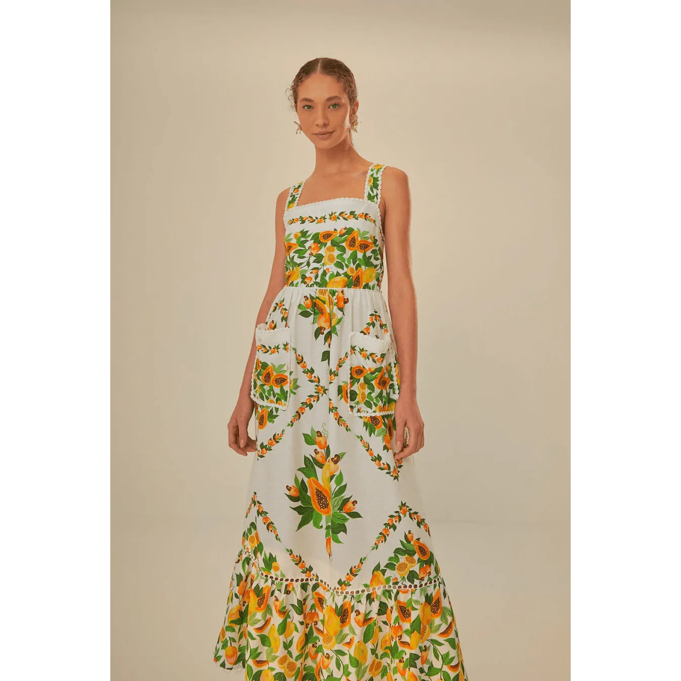 Off-White Papaya Salad Scarf Maxi Dress