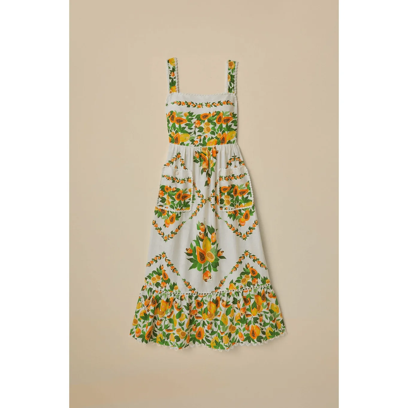 Off-White Papaya Salad Scarf Maxi Dress