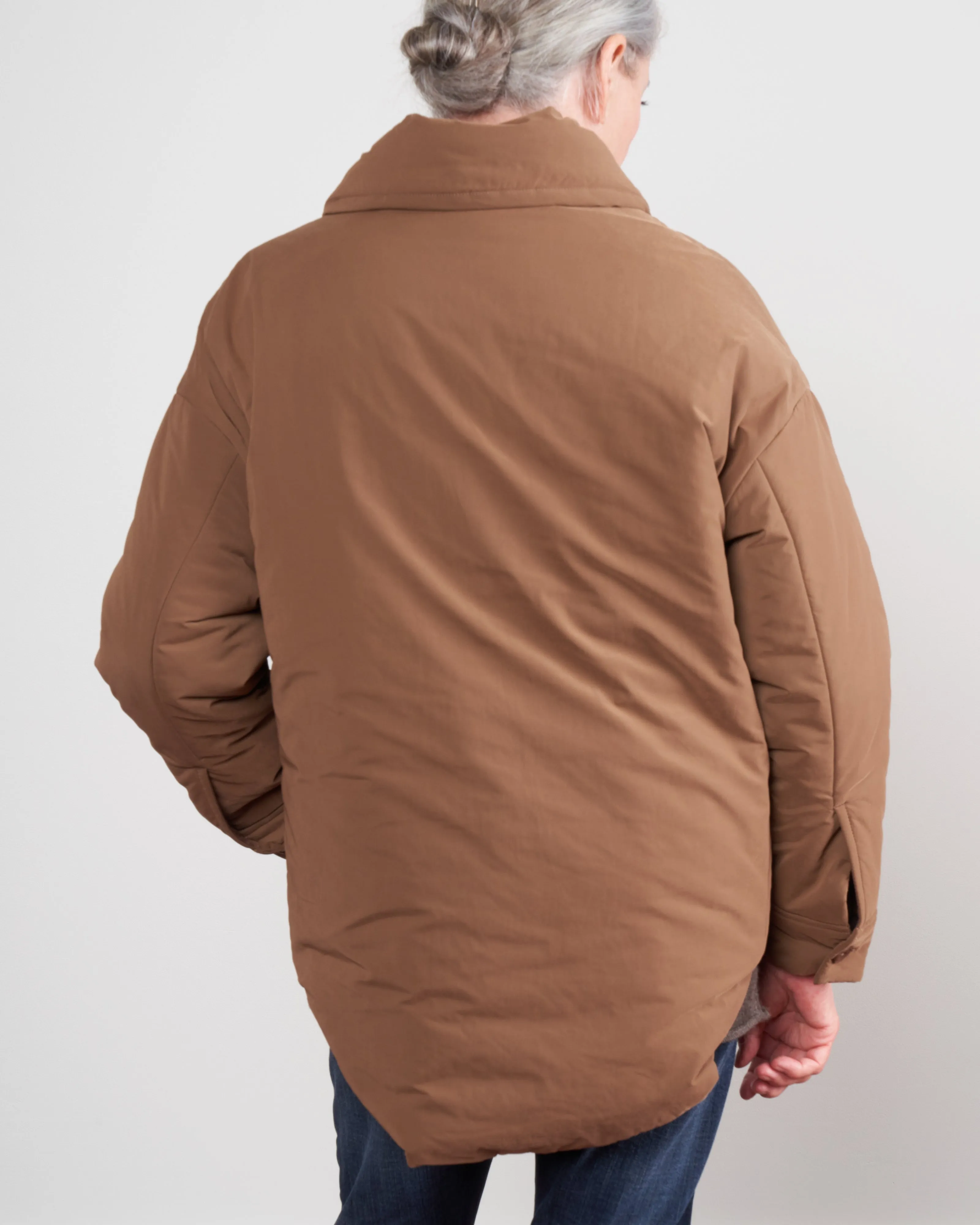 padded shirt jacket - cinnamon