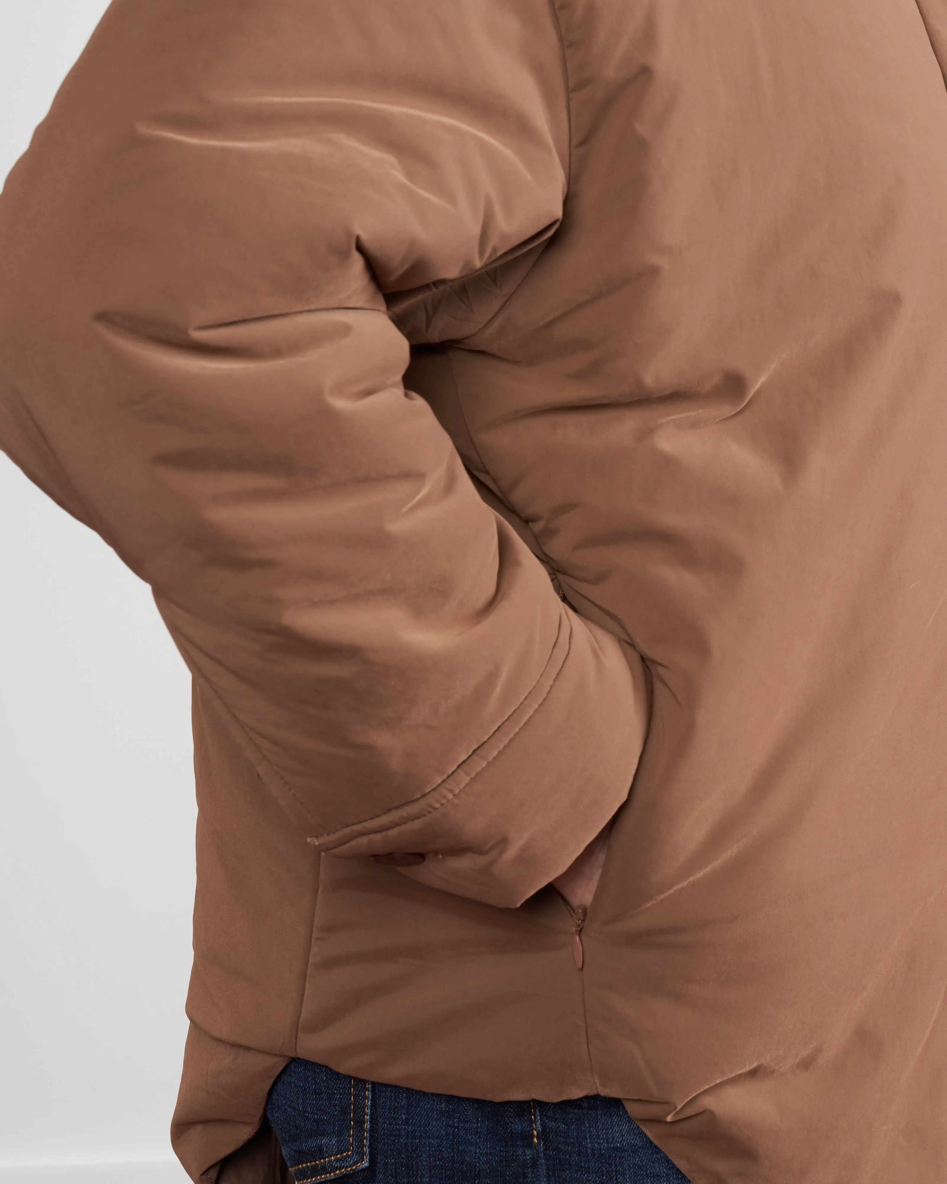 padded shirt jacket - cinnamon