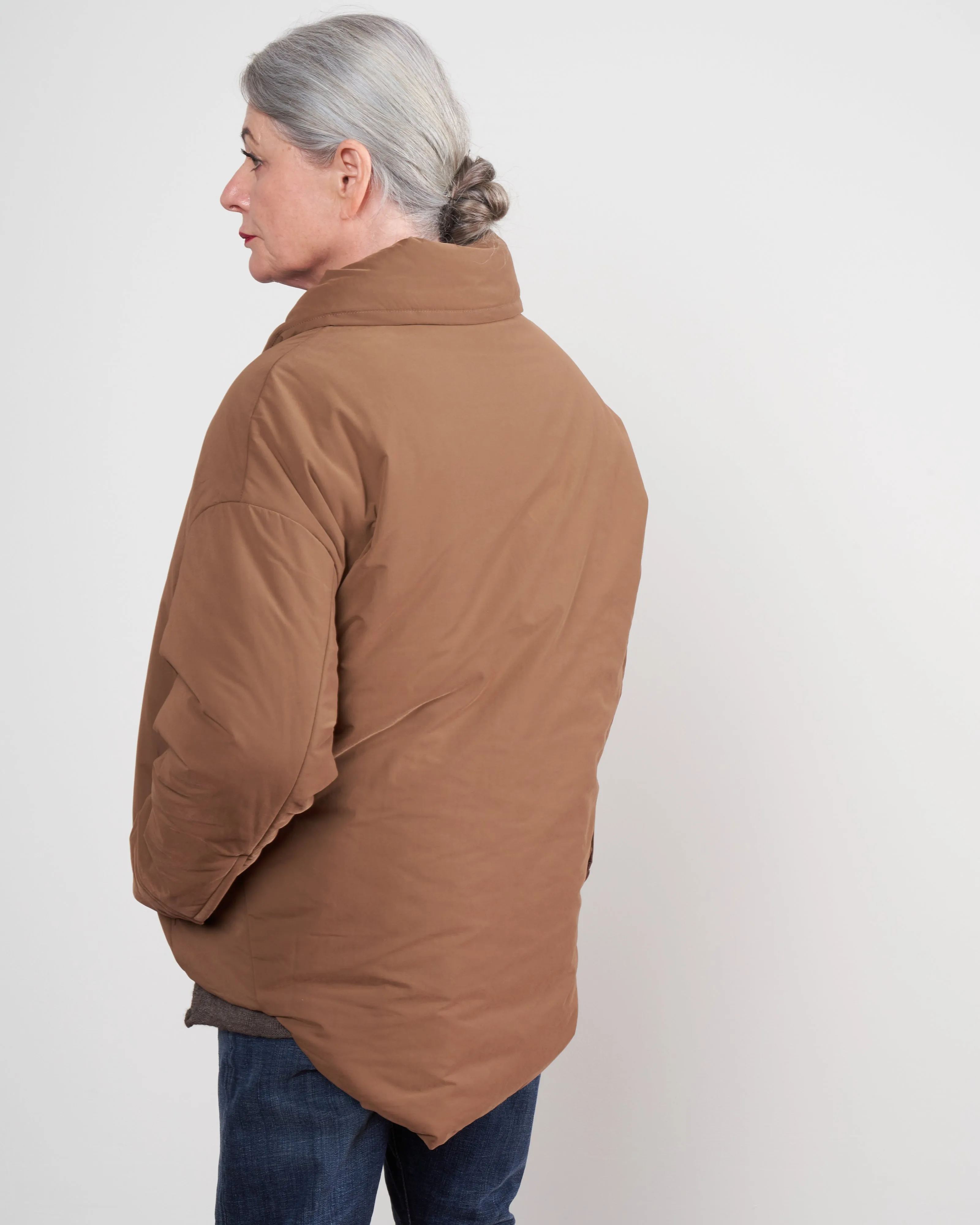 padded shirt jacket - cinnamon