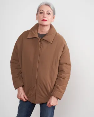 padded shirt jacket - cinnamon
