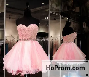 Pink Sweetheart Short Mini Prom Dresses Homecoming Dresses