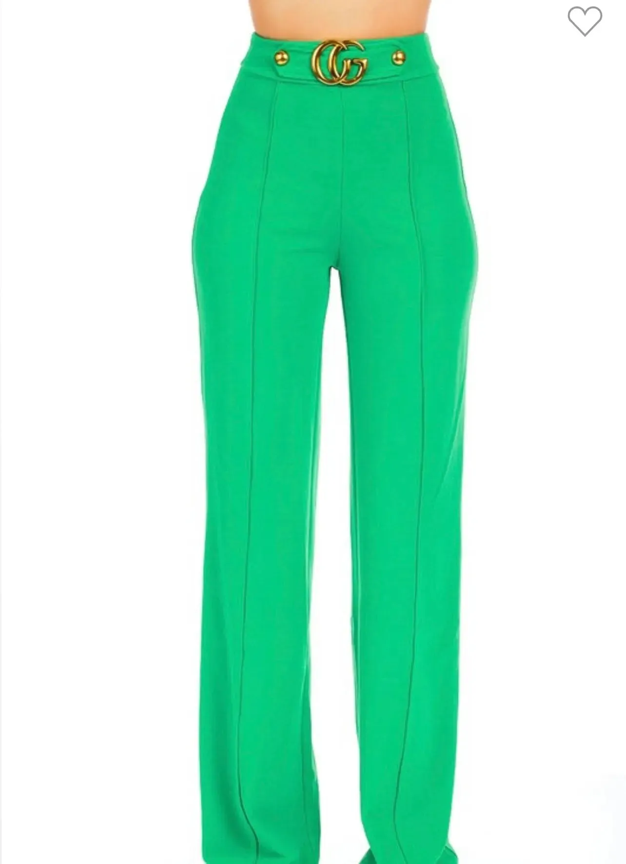 Plus Size Flared Lime Green Pants