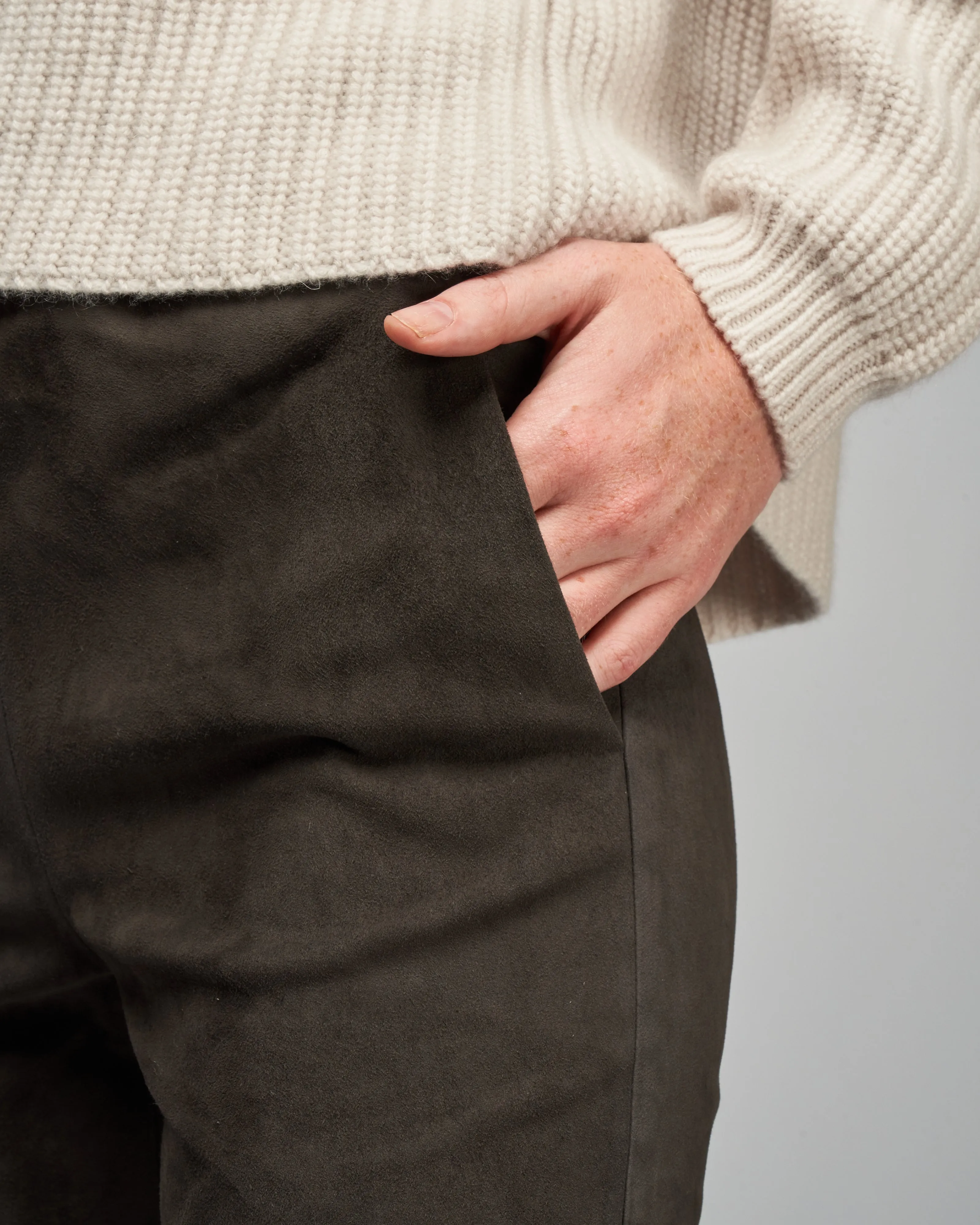 provence stretch suede pant - iron