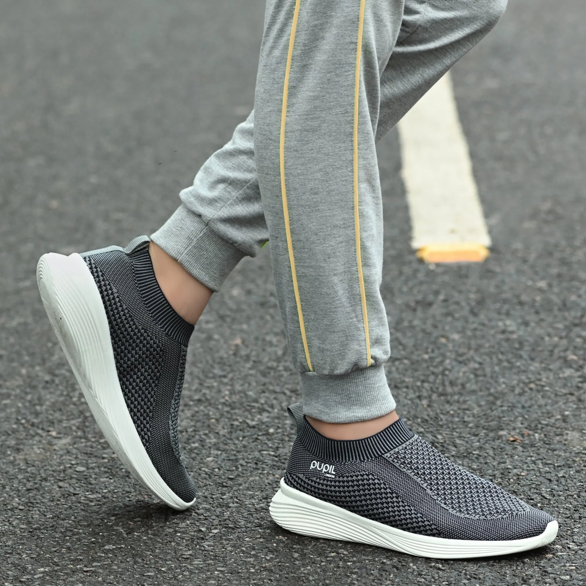 Pupil Men's Eye-01 Running Shoes, Grey and Navy