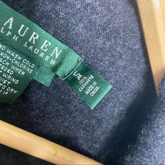 Ralph Lauren Cashmere cardigan Wrap Sweater S Gray
