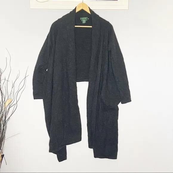 Ralph Lauren Cashmere cardigan Wrap Sweater S Gray