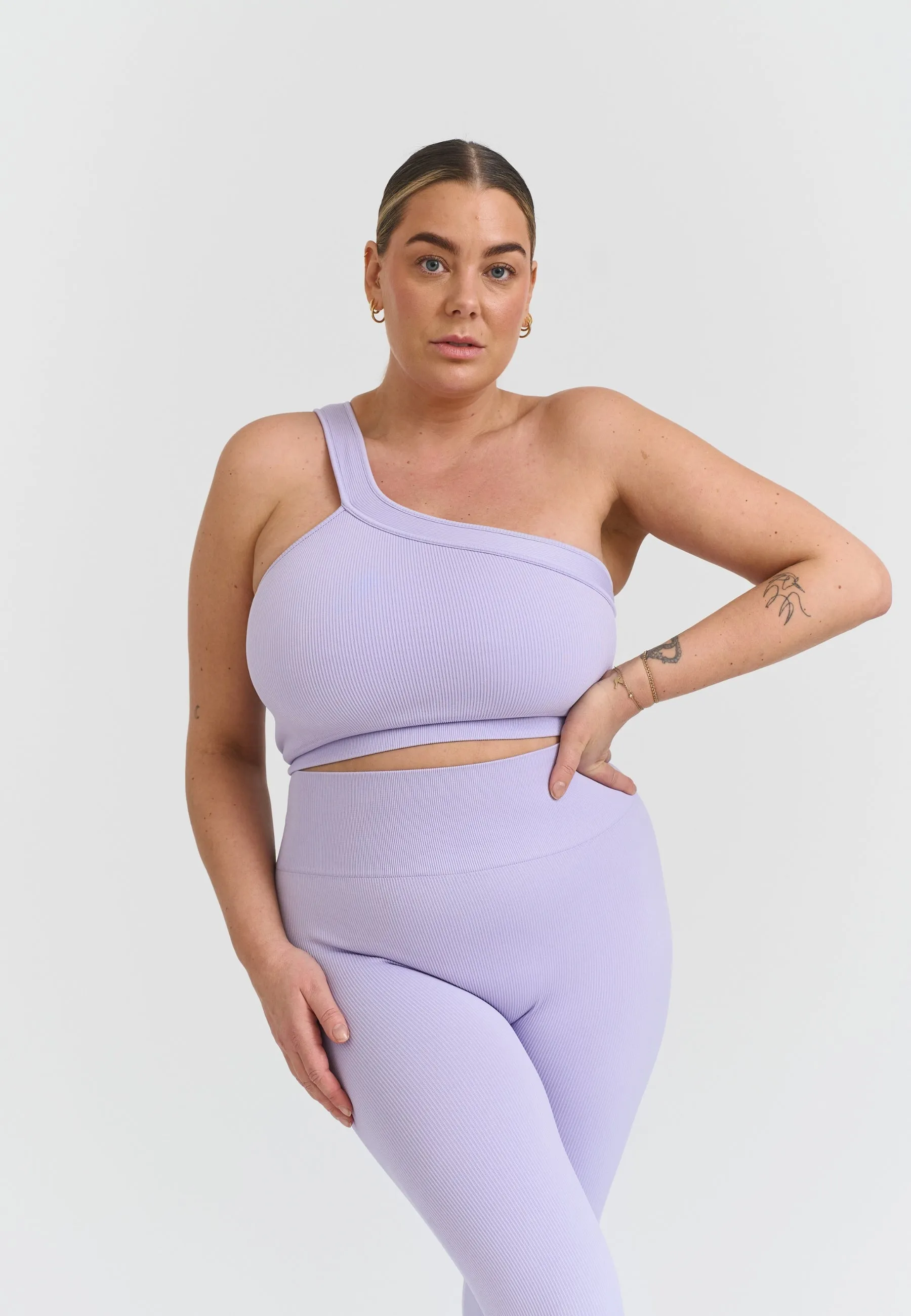 Ribbed Seamless Leggings - Lavender