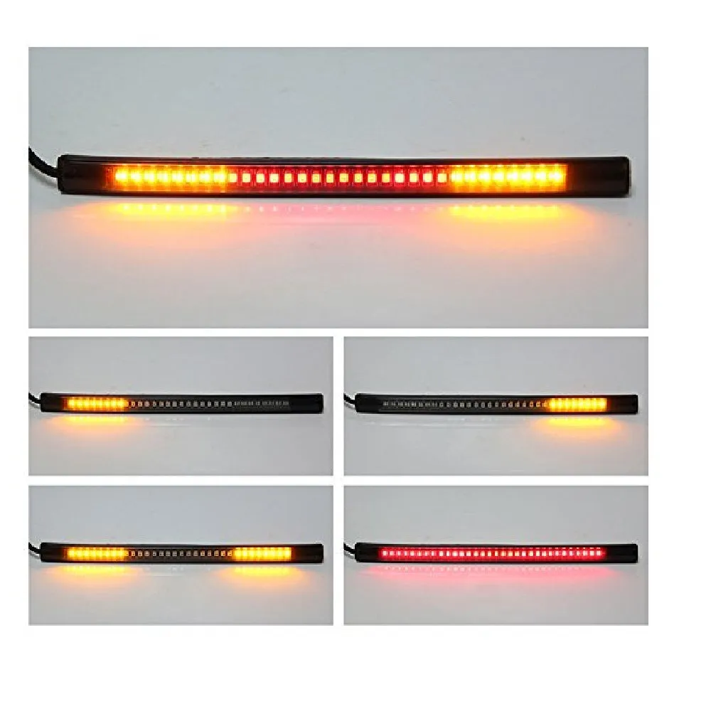 R.J.VON - Bike Flexible Led Strip Tail Light Brake Light With Turn Signal Universal