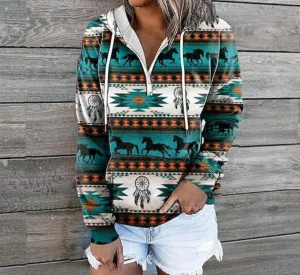 RUNNING HORSE LADIES HOODIE