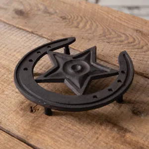 Rustic Western Cast Iron Trivet for Your Cozy Farmhouse Kitchen