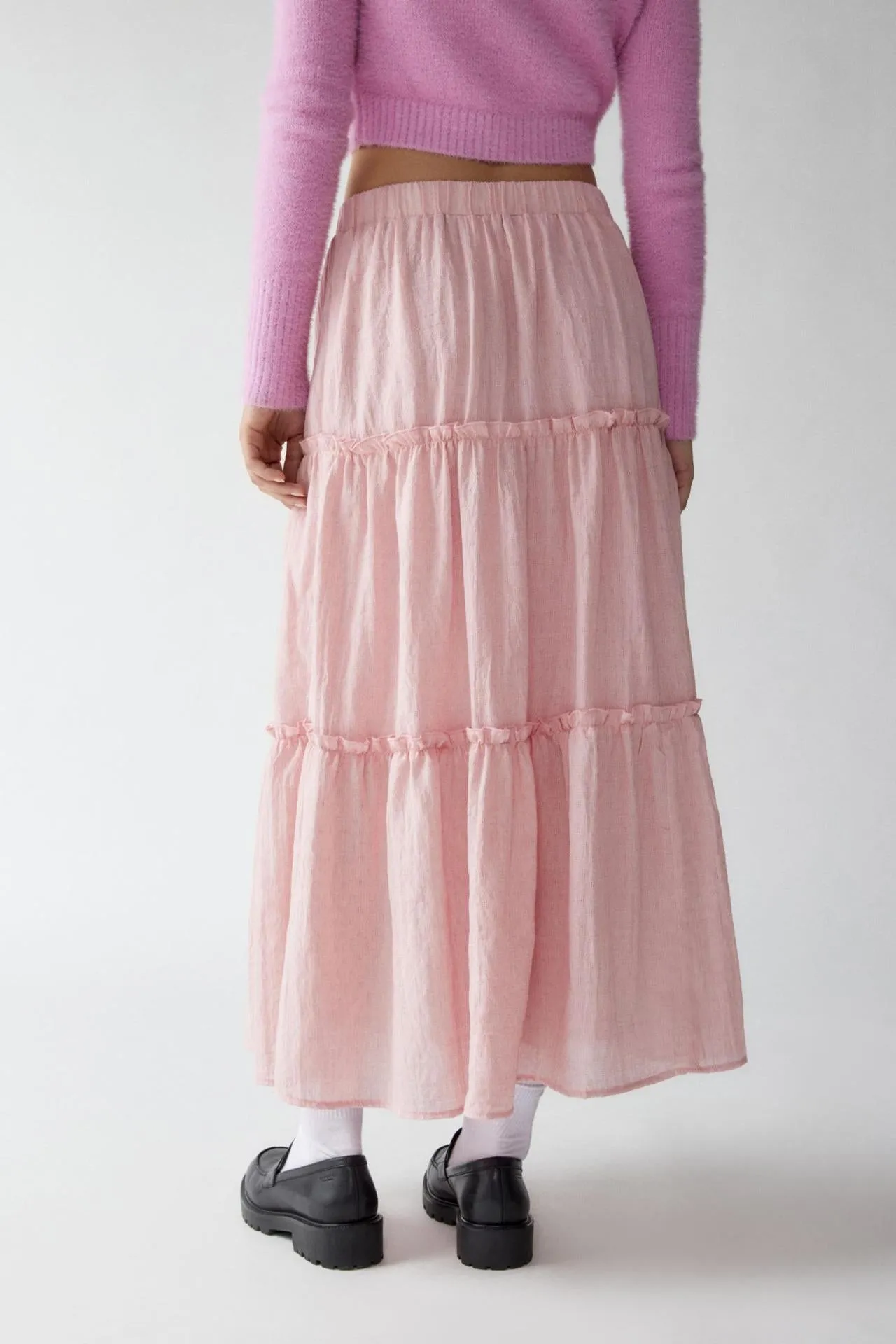 Sage Tiered Maxi Skirt
