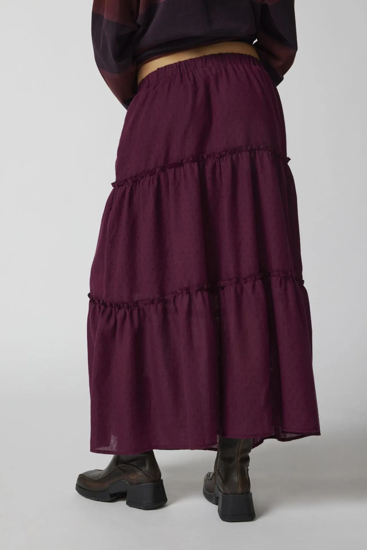 Sage Tiered Maxi Skirt
