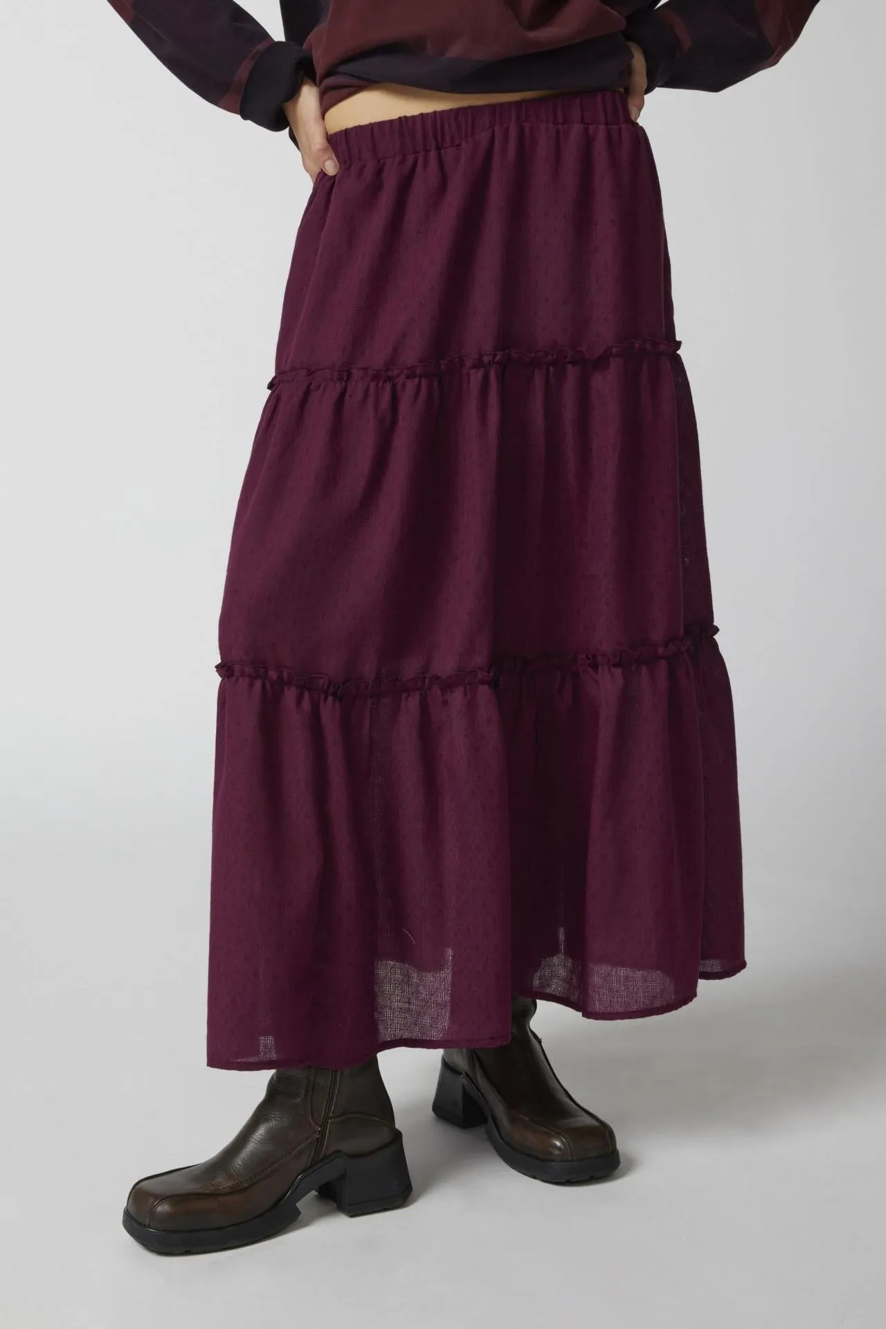 Sage Tiered Maxi Skirt