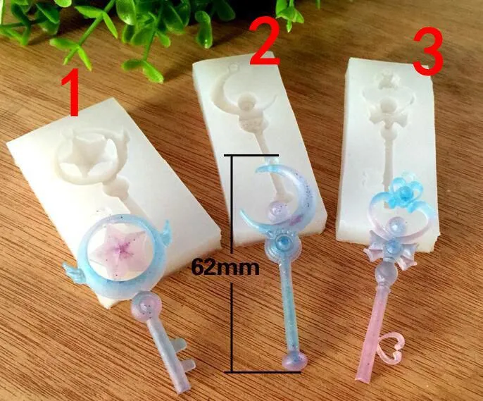 Sailormoon Silicon mold flexible, for polymer clay, resin jewelry Lunar Scepter Sailor Moon / Moonstick Q001-003