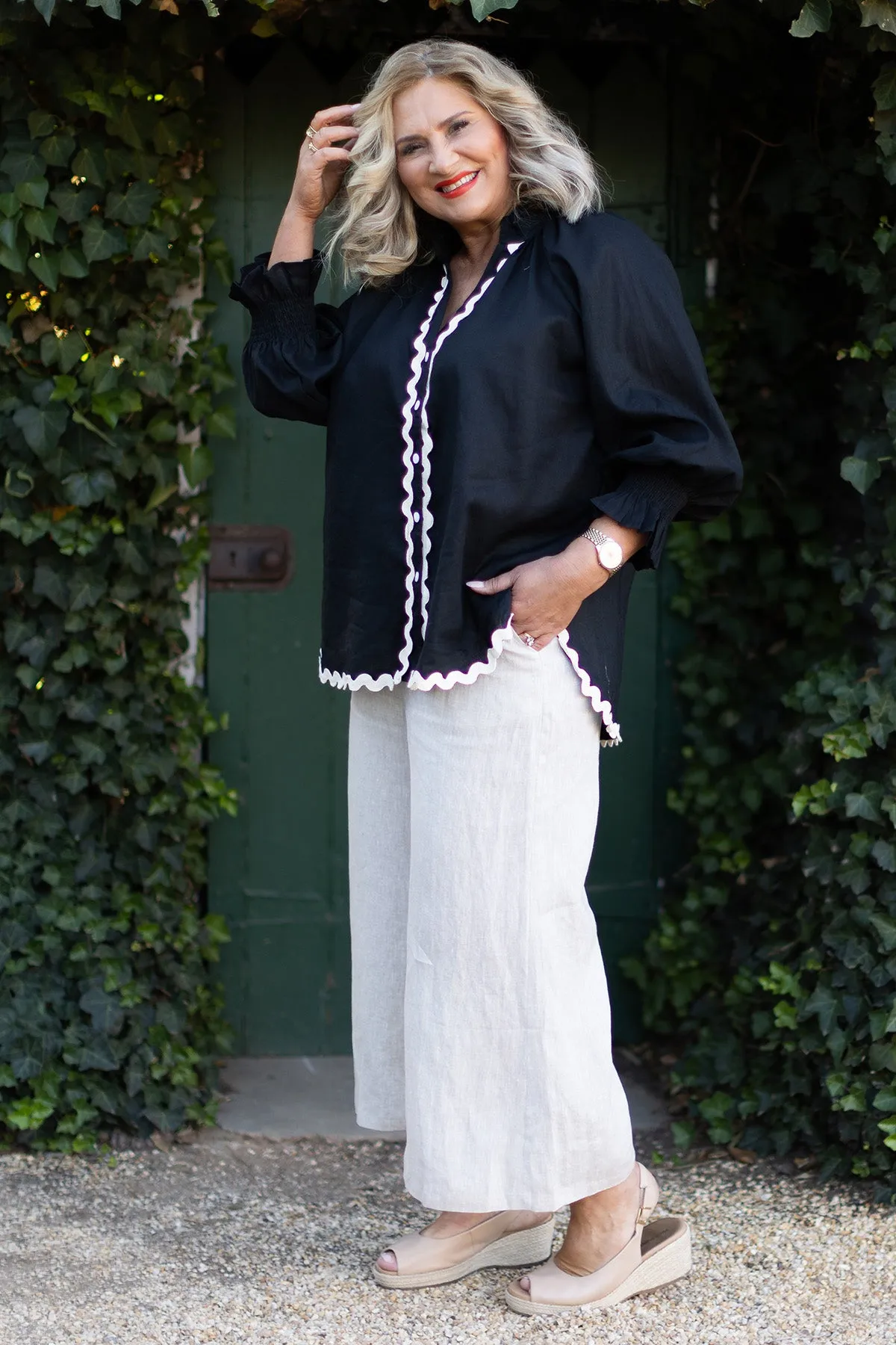 Santorini Wide Leg Pant | White