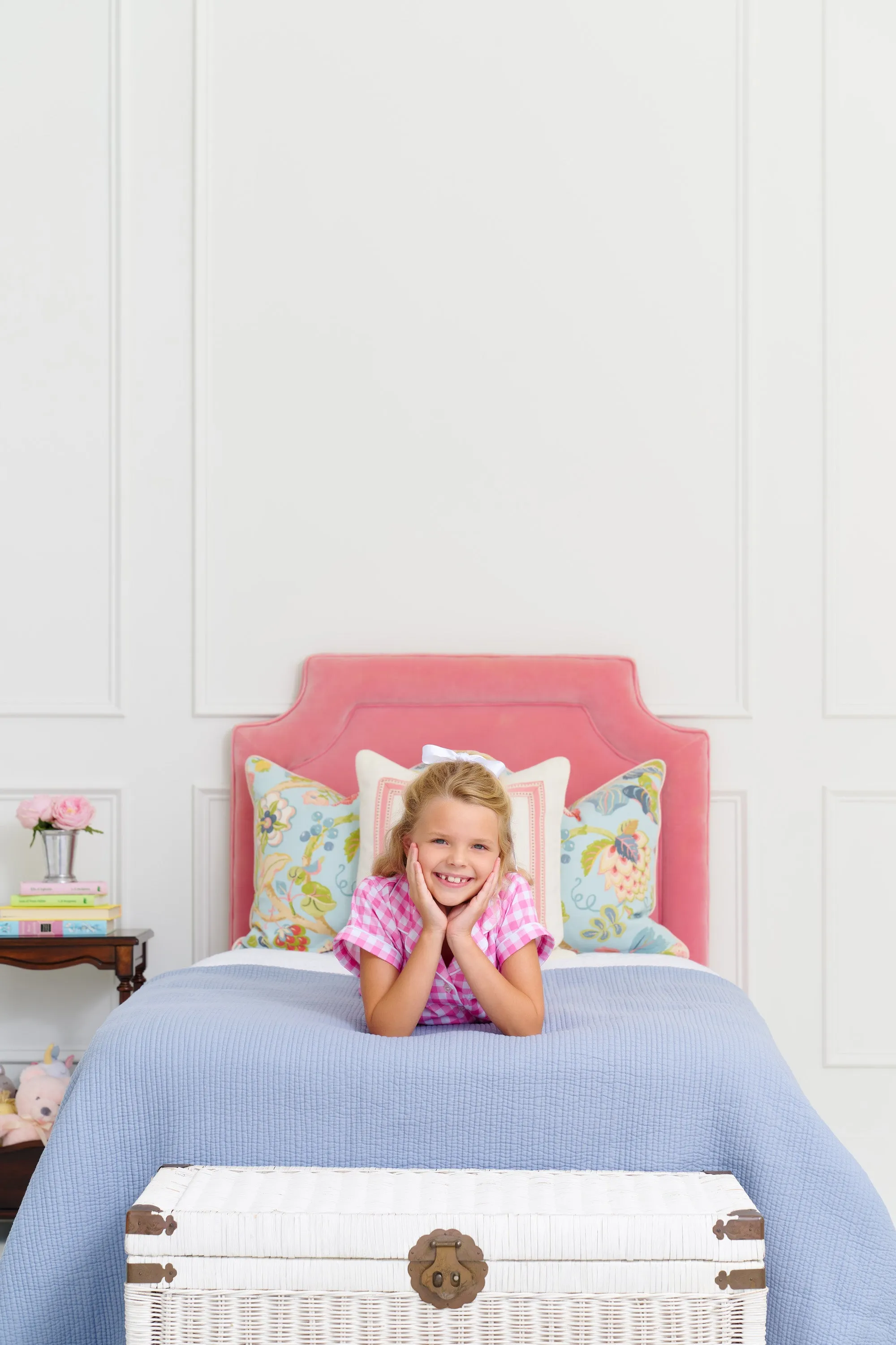 Sarah Powell Sleep Set - Romany Rose Gingham with Worth Avenue White