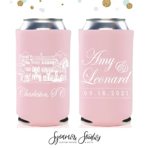 Slim 12oz Wedding Can Cooler #78S - Rainbow Row