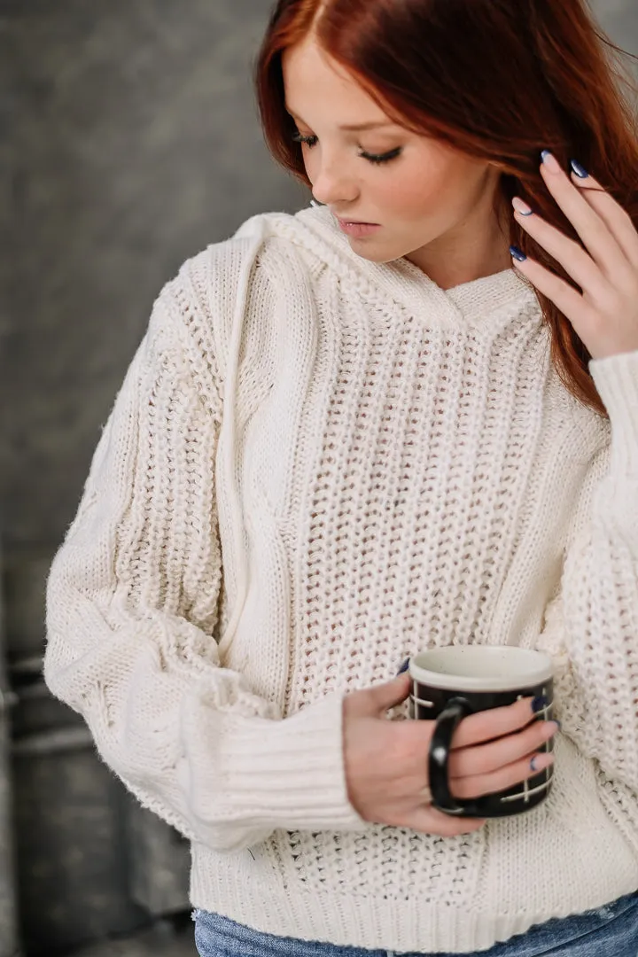 Snowball Fight Cable Knit Hoodie