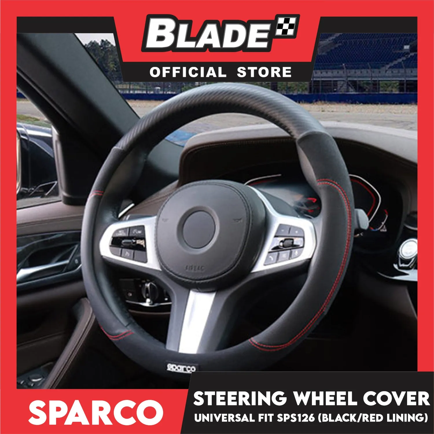 Sparco Corsa Steering Wheel Cover SPS126 (Black With Red)