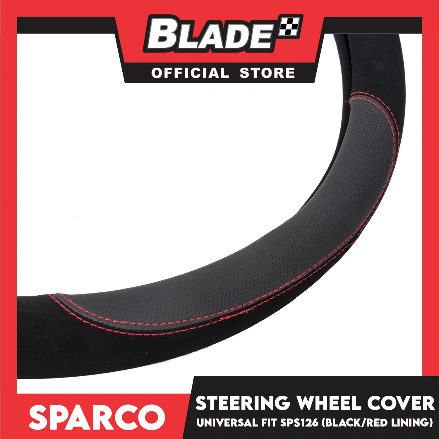 Sparco Corsa Steering Wheel Cover SPS126 (Black With Red)