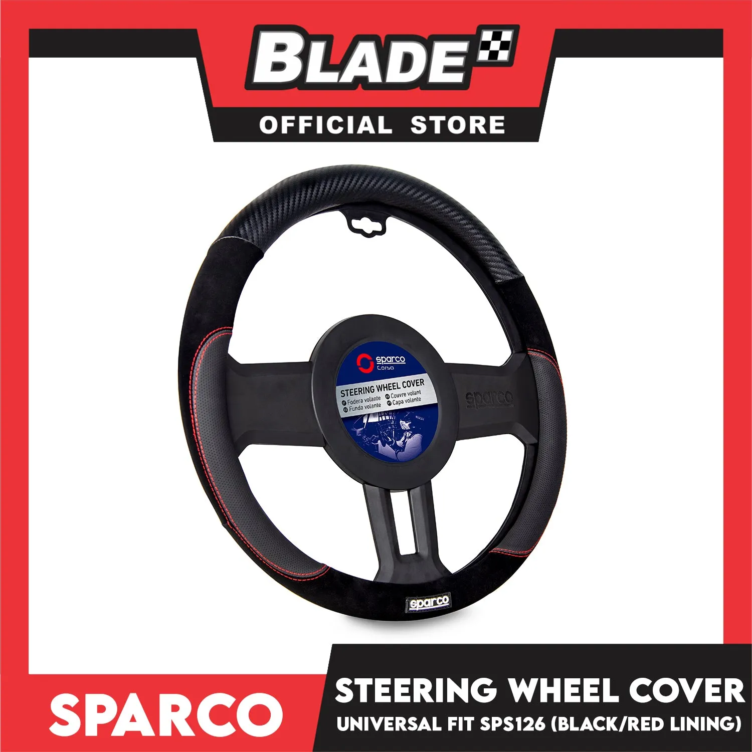 Sparco Corsa Steering Wheel Cover SPS126 (Black With Red)