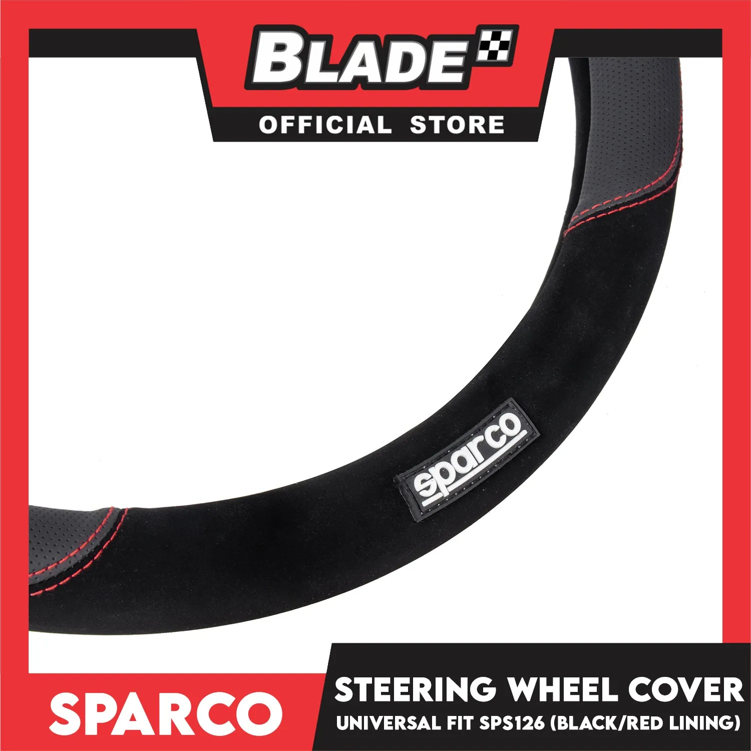 Sparco Corsa Steering Wheel Cover SPS126 (Black With Red)