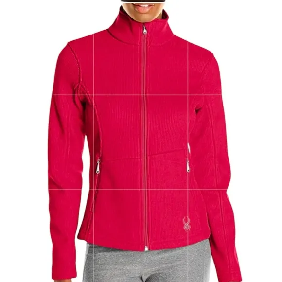 Spyder Endure weight core full zipper sweater-jacket pockets with zipper size M