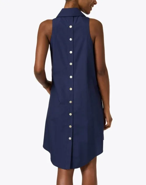 Swing Navy Cotton Shirt Dress