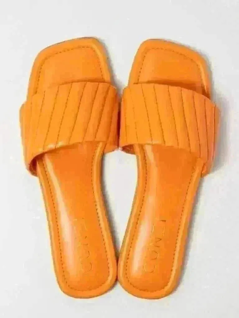 Tangerine Furrowed Flats