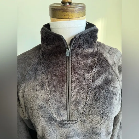 THE NORTH FACE BLACK FUZZY HALF ZIP PULLOVER SWEATSHIRT JACKET MEDIUM