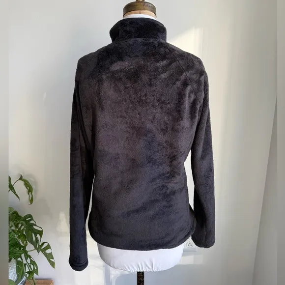 THE NORTH FACE BLACK FUZZY HALF ZIP PULLOVER SWEATSHIRT JACKET MEDIUM