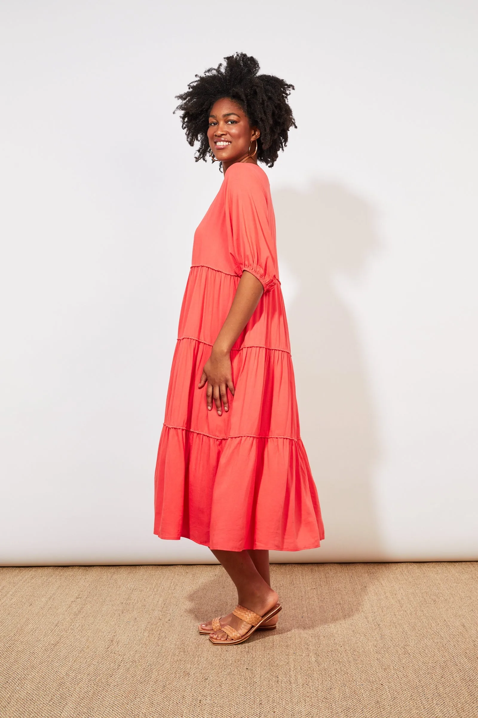 Tropicana Tiered Maxi - Coral