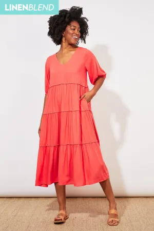 Tropicana Tiered Maxi - Coral