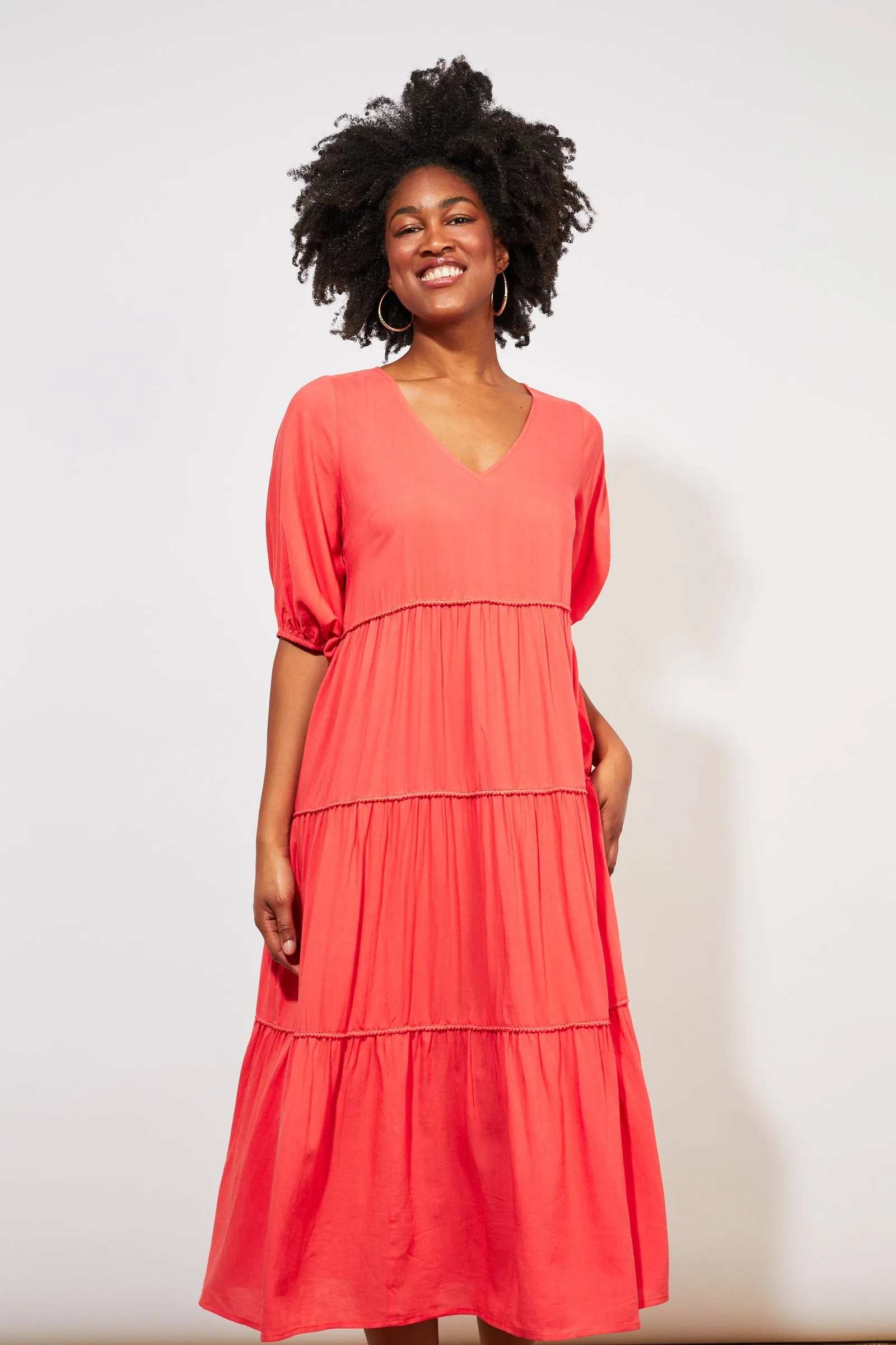 Tropicana Tiered Maxi - Coral