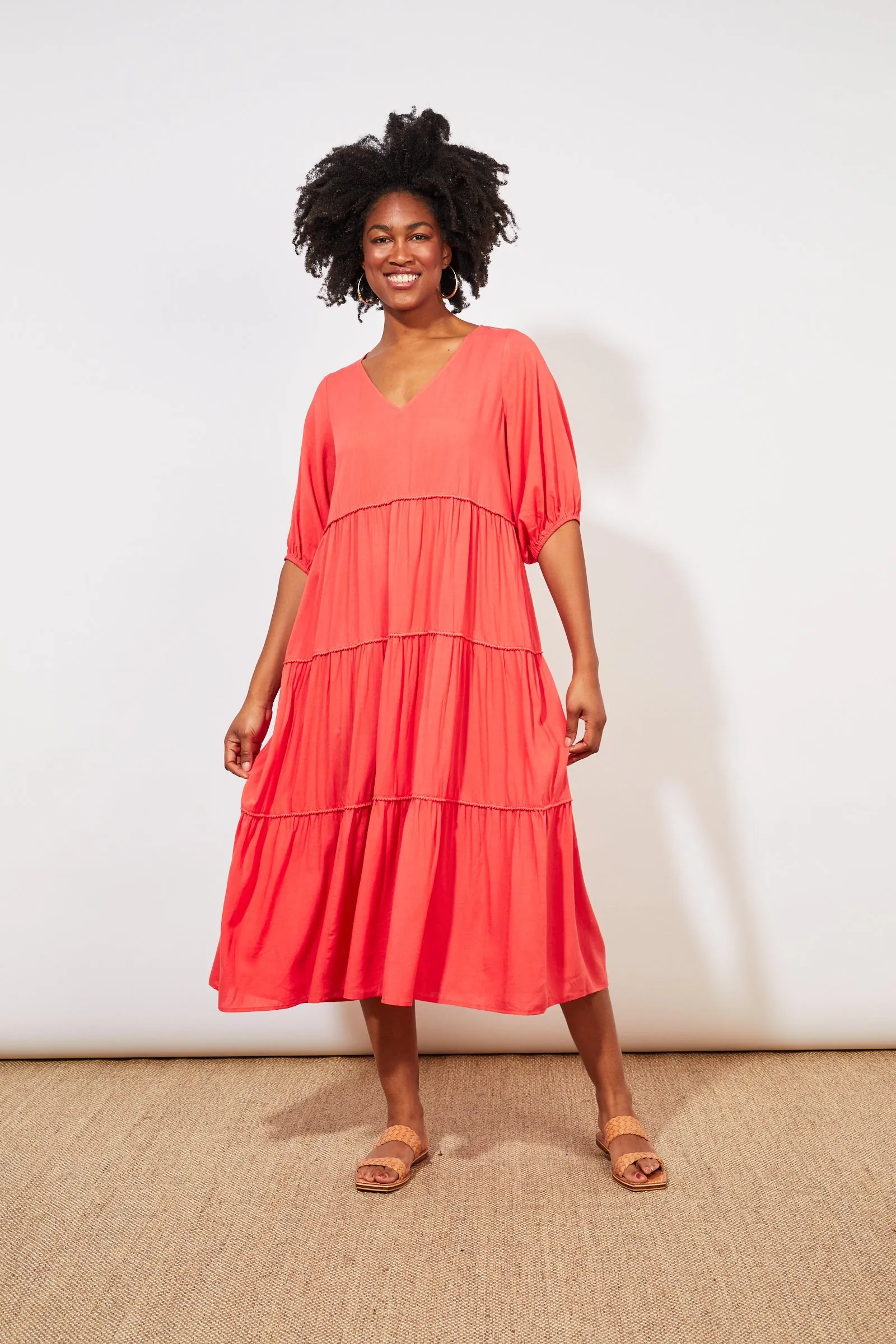 Tropicana Tiered Maxi - Coral