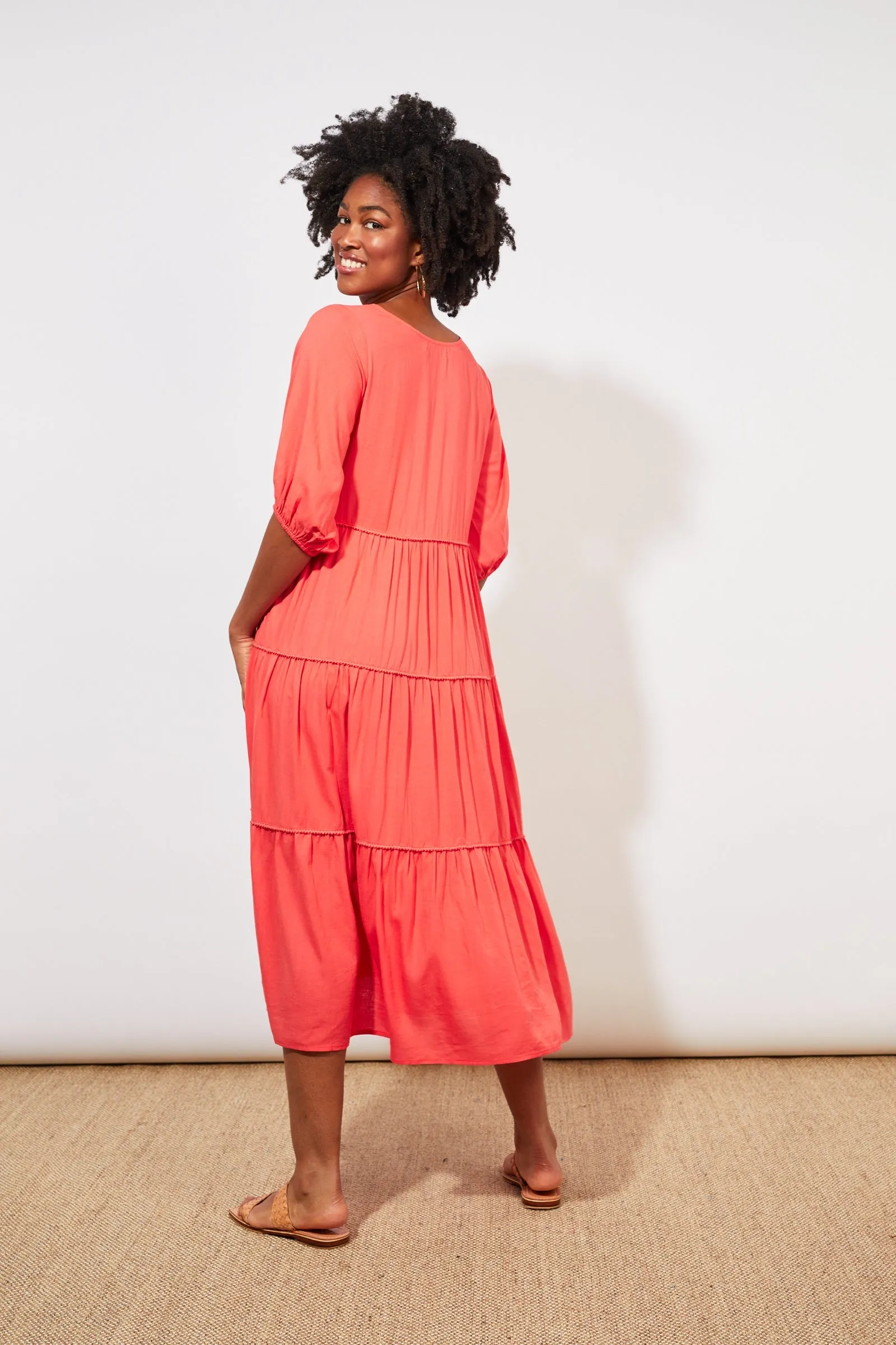 Tropicana Tiered Maxi - Coral