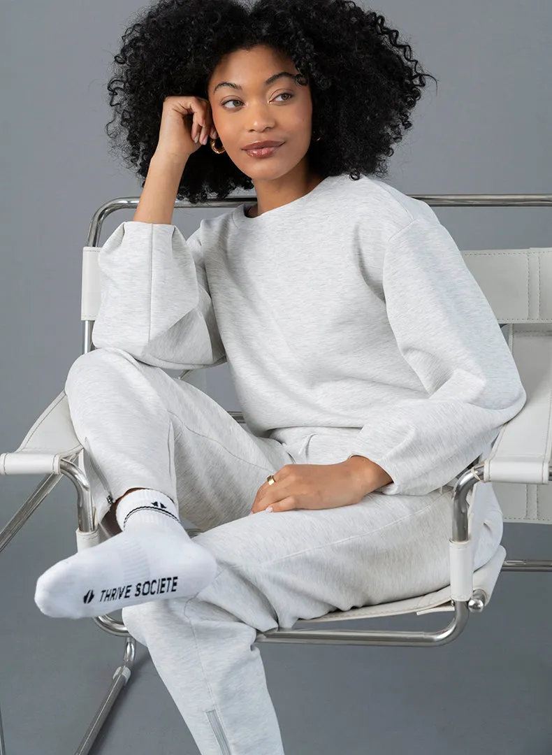 Ultraluxe Pleat Cuff Pullover