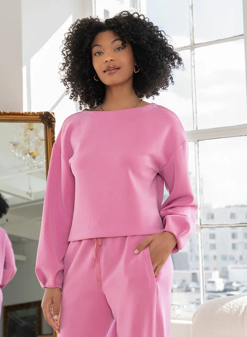 Ultraluxe Pleat Cuff Pullover