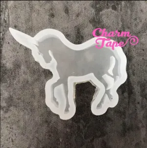 Unicorn charm Silicone mold flexible, for polymer clay, resin jewelry D200