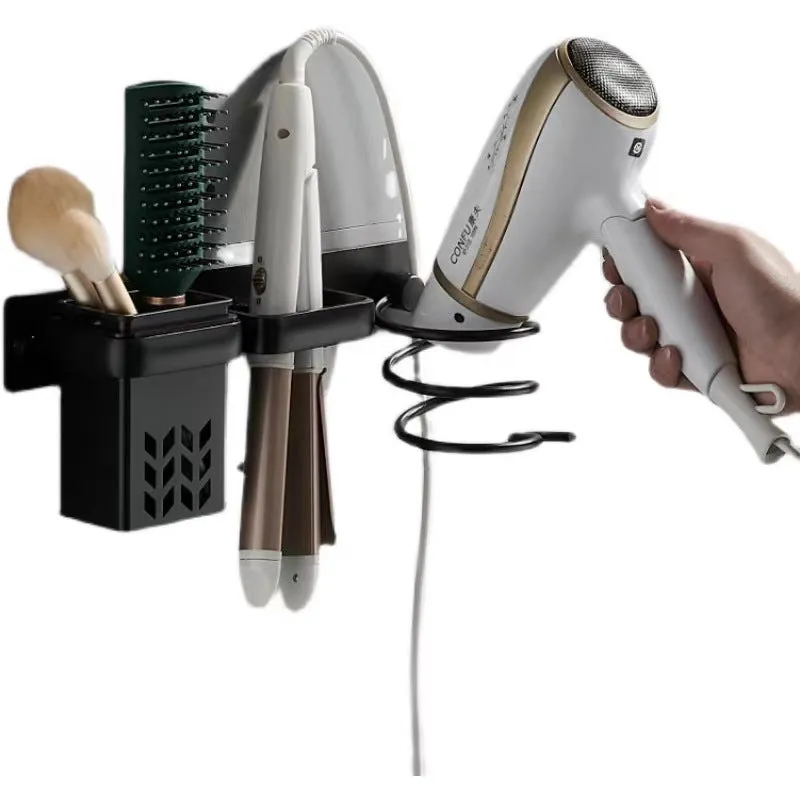 Wall-Mount Hair Dryer & Curling Iron Holder