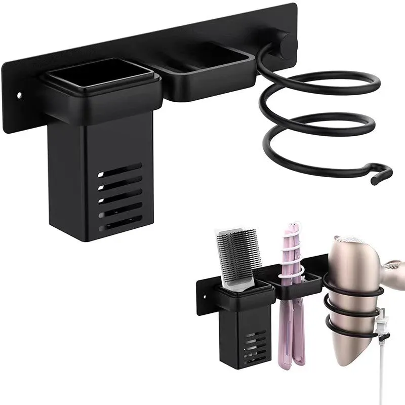 Wall-Mount Hair Dryer & Curling Iron Holder