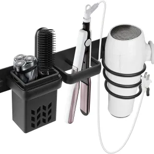 Wall-Mount Hair Dryer & Curling Iron Holder