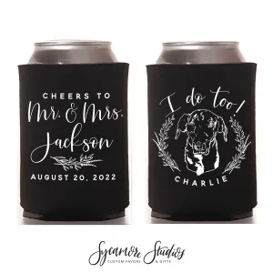 Wedding Can Cooler #187R - Cheers to The Mr and Mrs