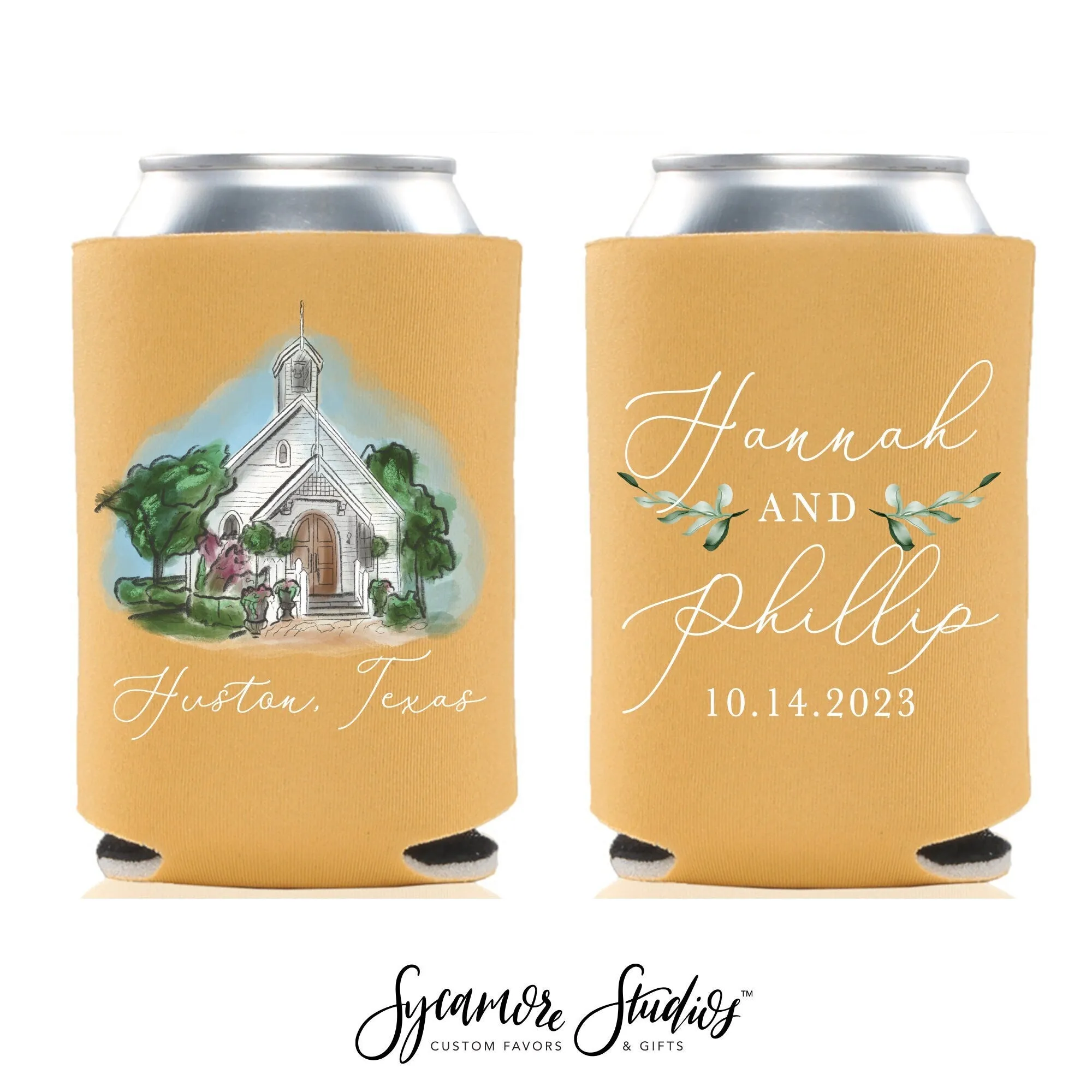Wedding Can Cooler #9FR - Full Color