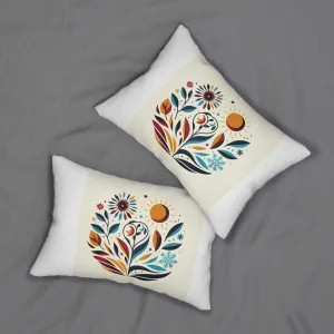 whimsical floral spun polyester lumbar pillow - cozy home decor suites