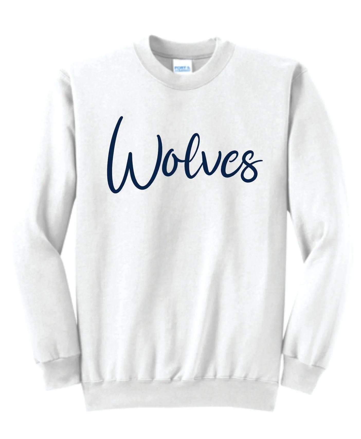 Wolves Puff Print Crewneck - Cursive