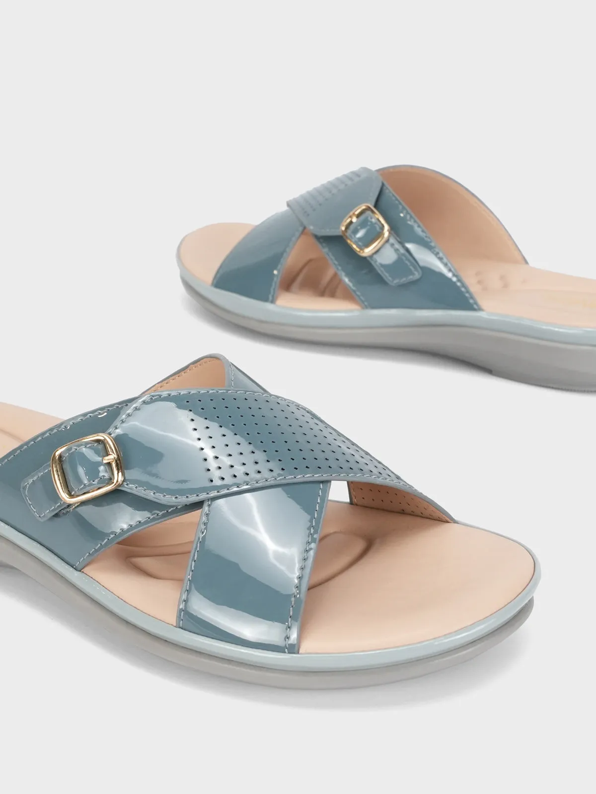 Women "CRESIDA" Crossover Comfy Flat Slippers